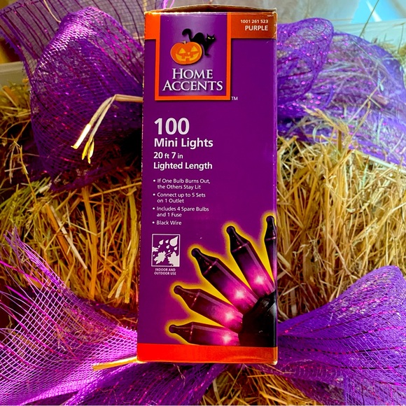 100 Purple Mini Holiday Lights 20’ft 7”in Lighted Length - Picture 5 of 6